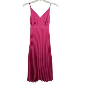 New Pink Accordion Pleated Jessica Simpson Dress Small Fit and Flare Sleeveless